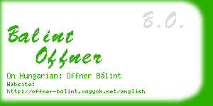 balint offner business card